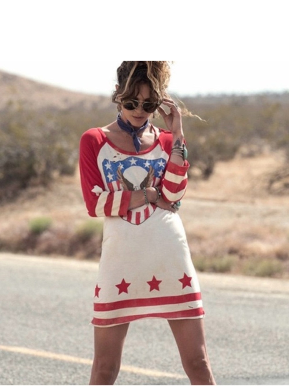 Red & Cream Captain America Medium  Raglan Tee
